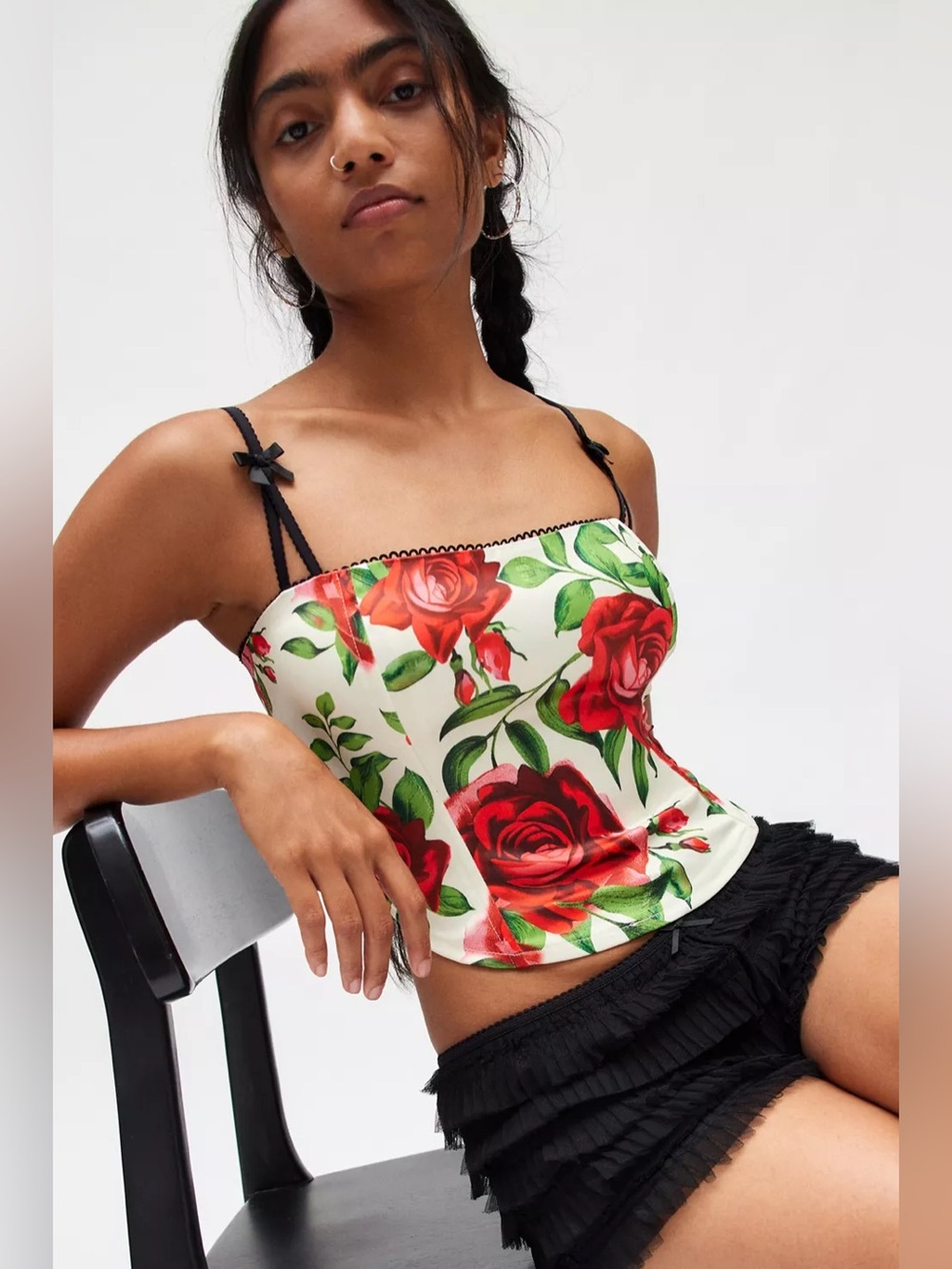 Jaded London Scarlett satin corset top 10 euc